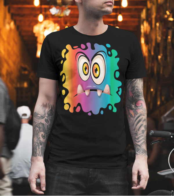 Monster Face Colorful Expression T-Shirt Monster Face Colorful Expression T-Shirt