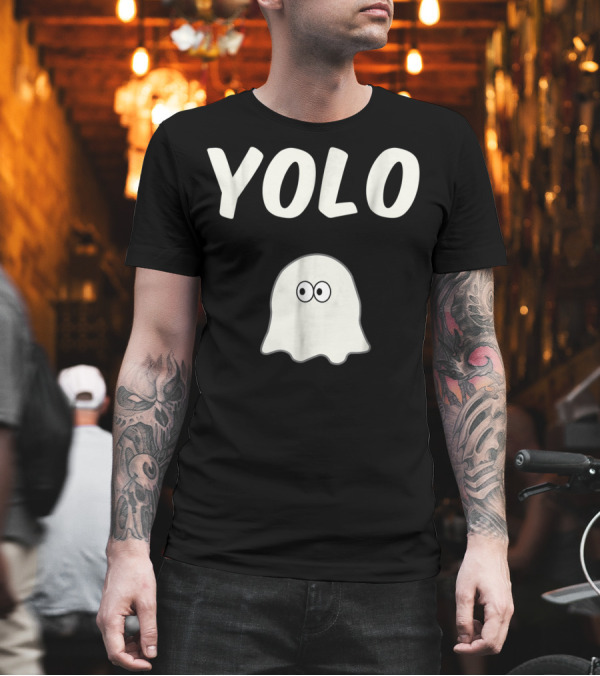 YOLO Scary Cute Ghost Funny Halloween Friendly T-Shirt YOLO Scary Cute Ghost Funny Halloween Friendly T-Shirt