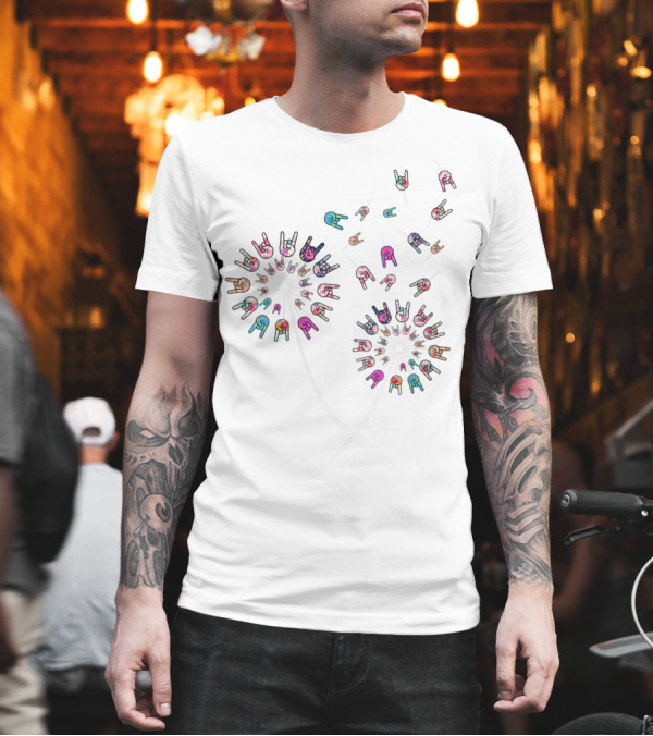 Dandelion American Sign Language Hand Signs Flying Away T-Shirt Dandelion American Sign Language Hand Signs Flying Away T-Shirt