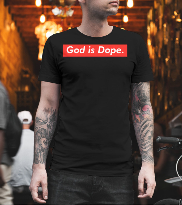 God Is Dope Red Black Contrast T-Shirt God Is Dope Red Black Contrast T-Shirt