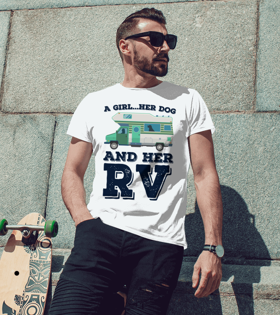 A Girl Her Dog And Her RV Adventure T-Shirt
