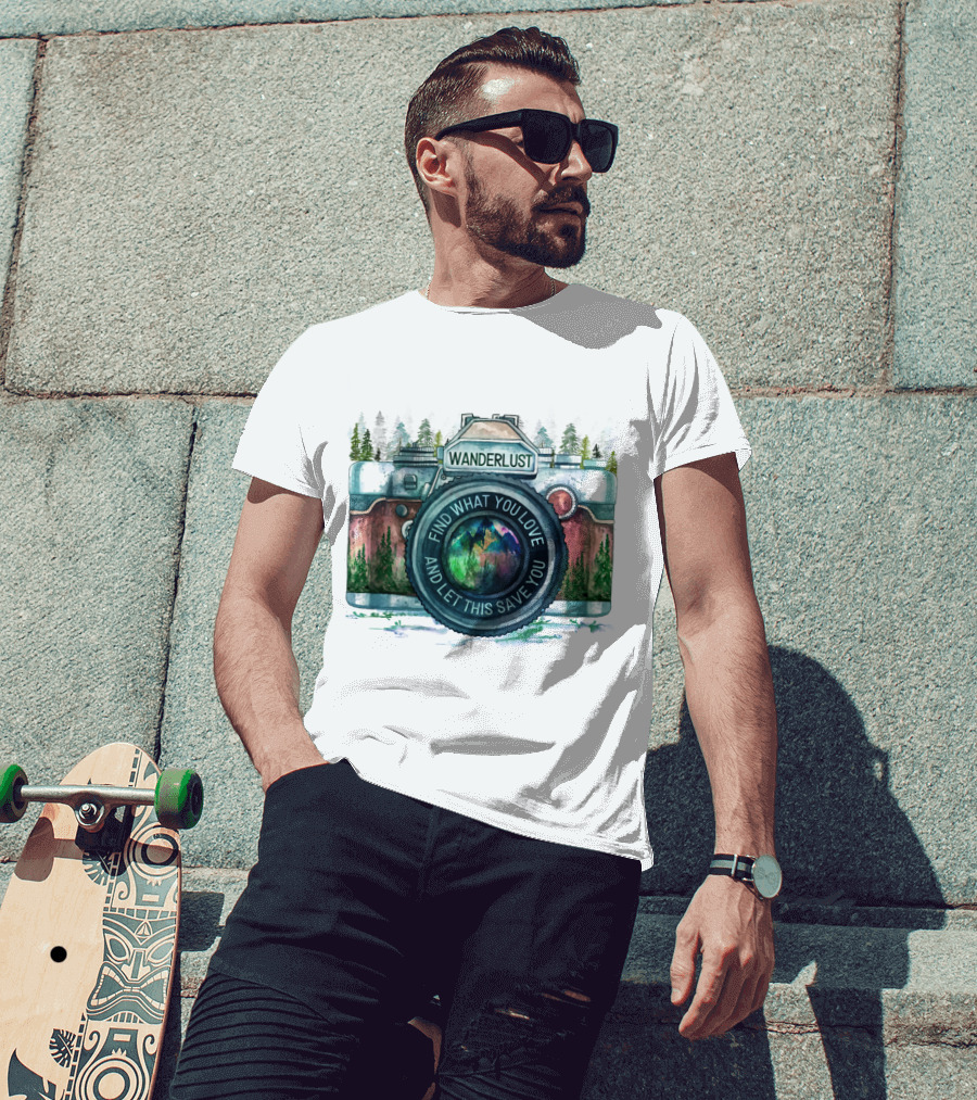 Wanderlust Camera Find What You Love And Let This Save You T-Shirt