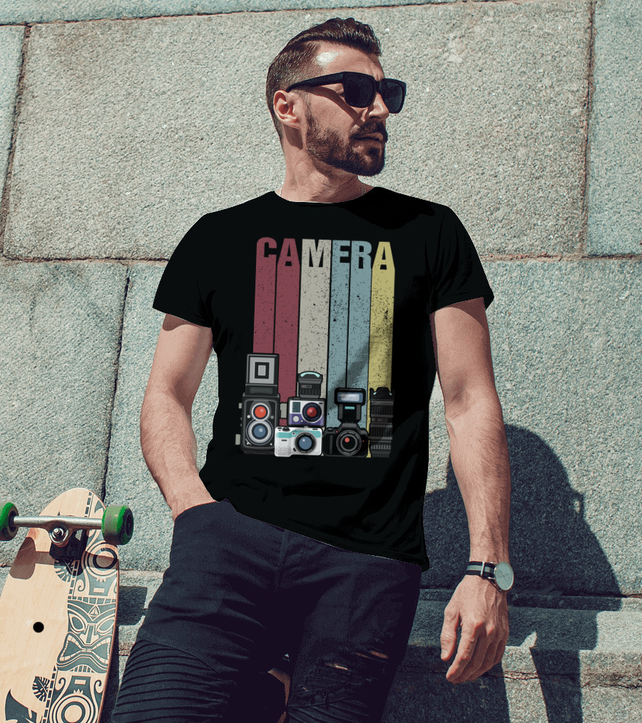 Camera Vintage Photography Equipment Retro Style Valentine's Day Gift T-Shirt