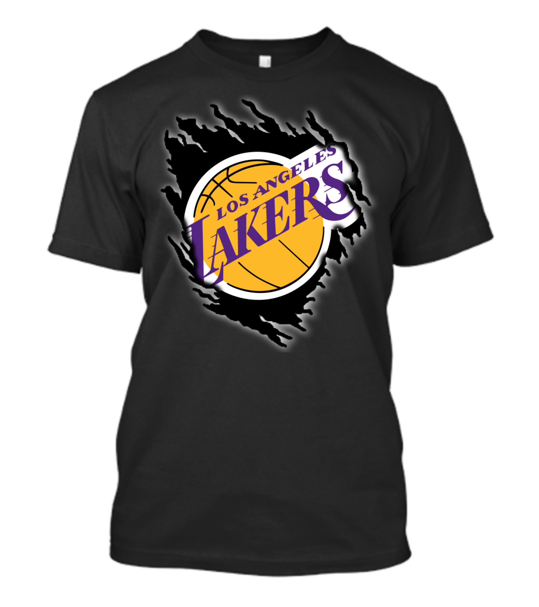Los Angeles Lakers Basketball Emblem With Distressed T-Shirt