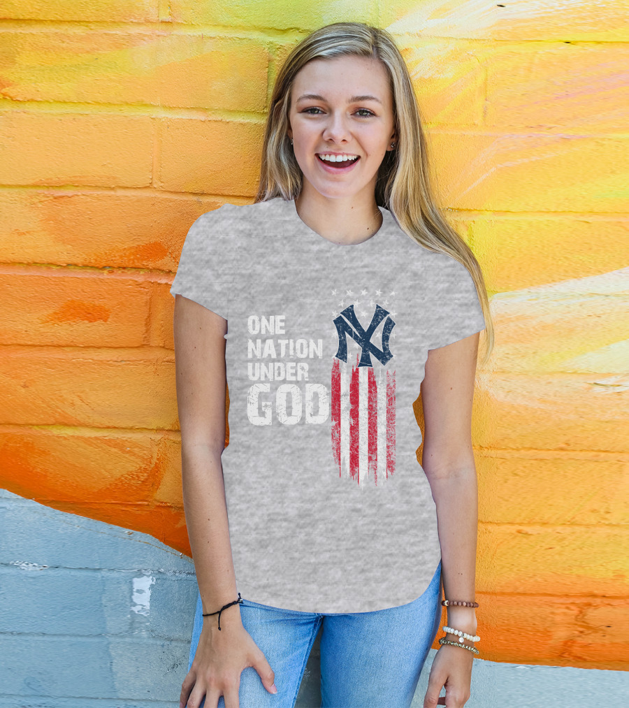 Ny Yankees One Nation Under God American Flag T-Shirt