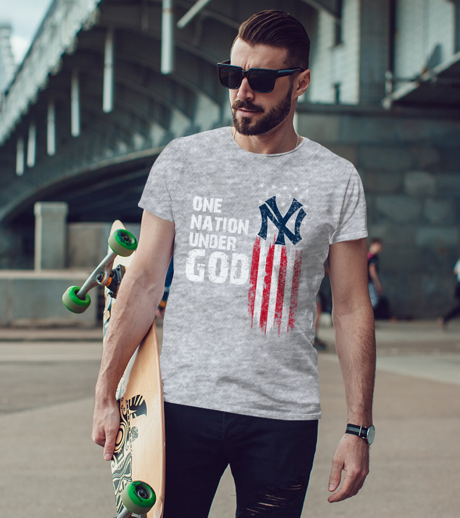 Ny Yankees One Nation Under God American Flag T-Shirt