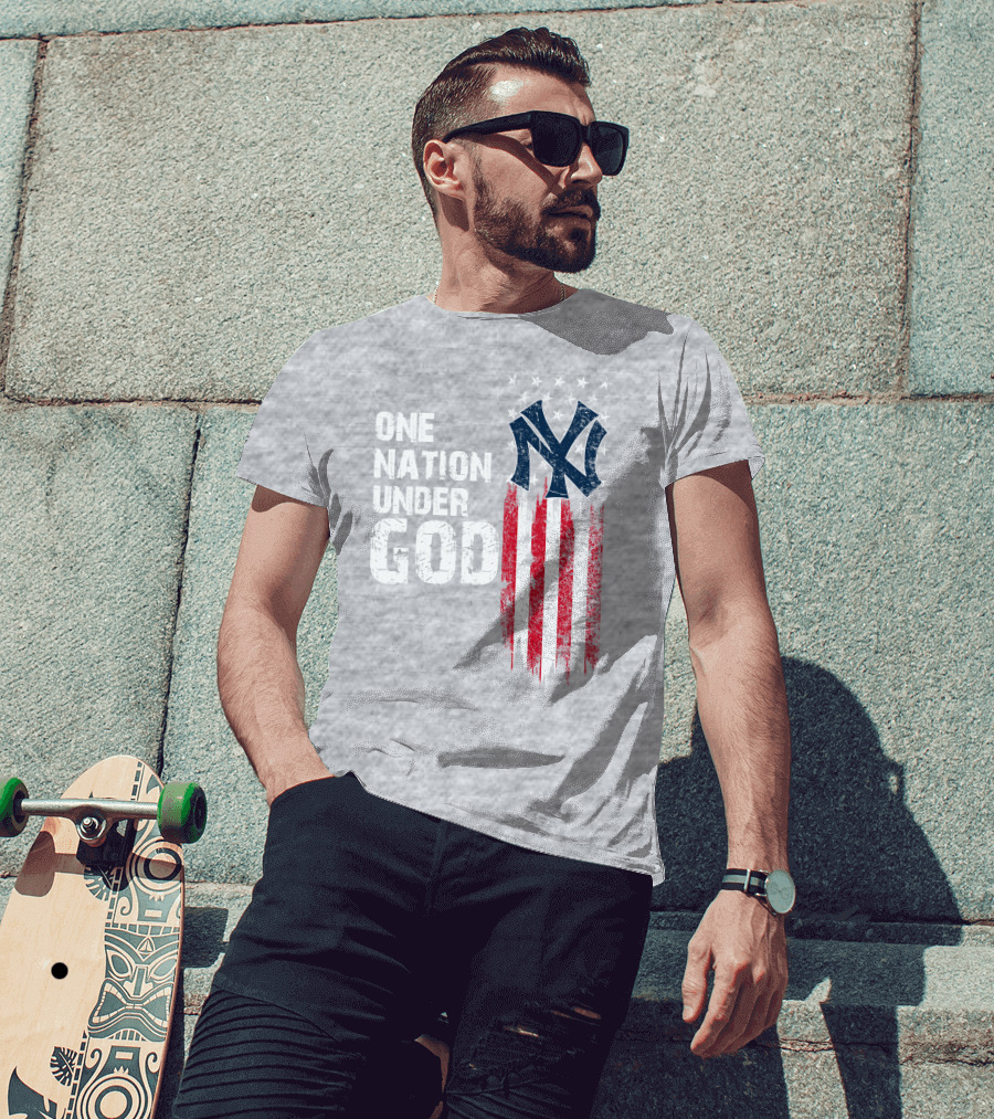 Ny Yankees One Nation Under God American Flag T-Shirt