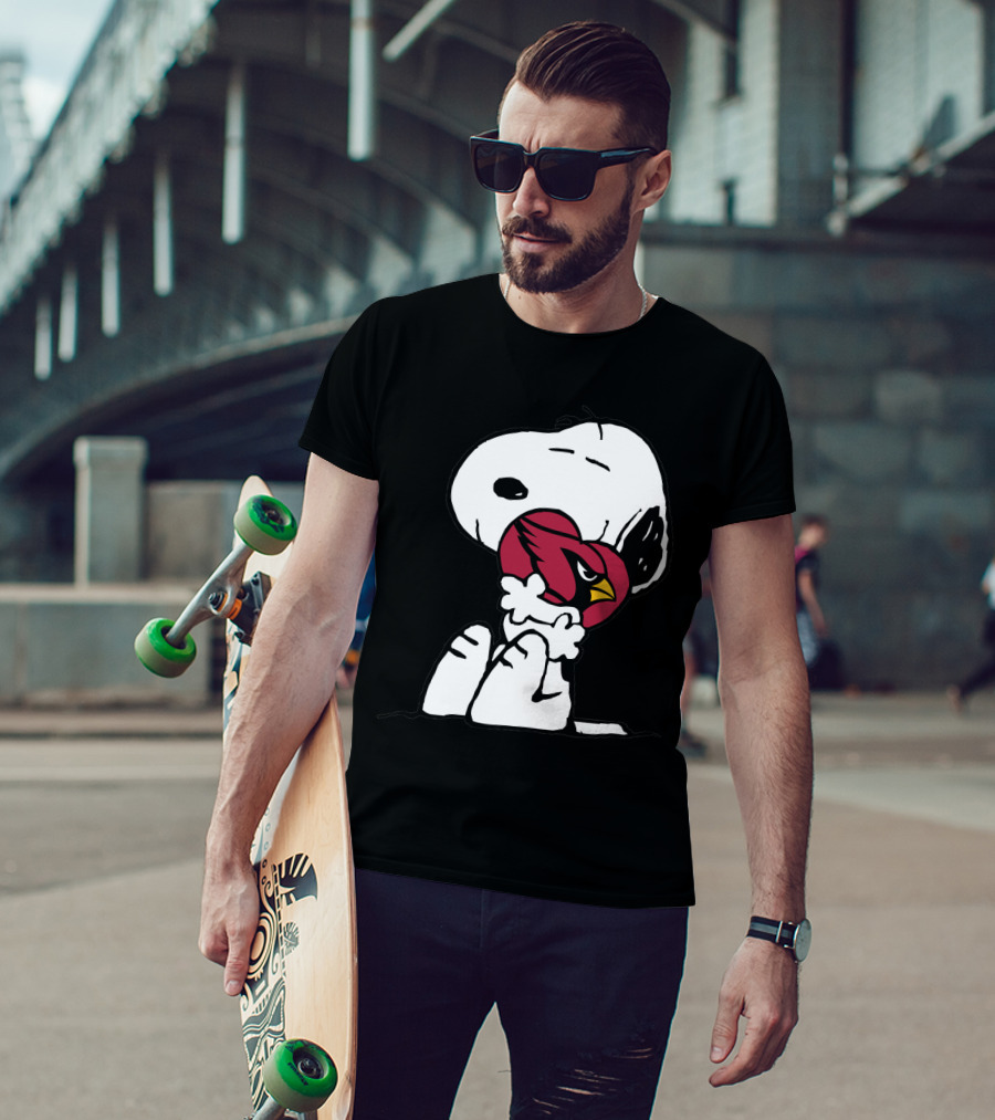Snoopy Hugging Arizona Cardinals Heart T-Shirt