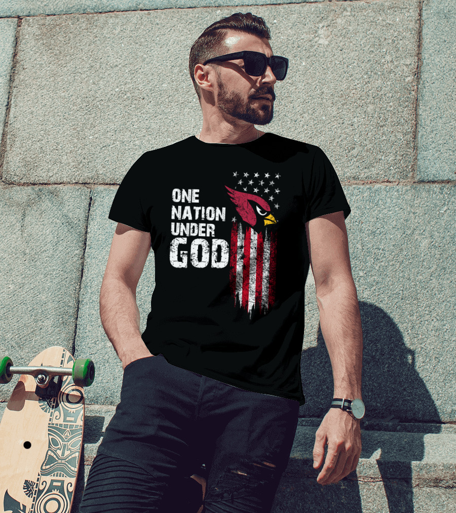 One Nation Under God Arizona Cardinals Flag T-Shirt