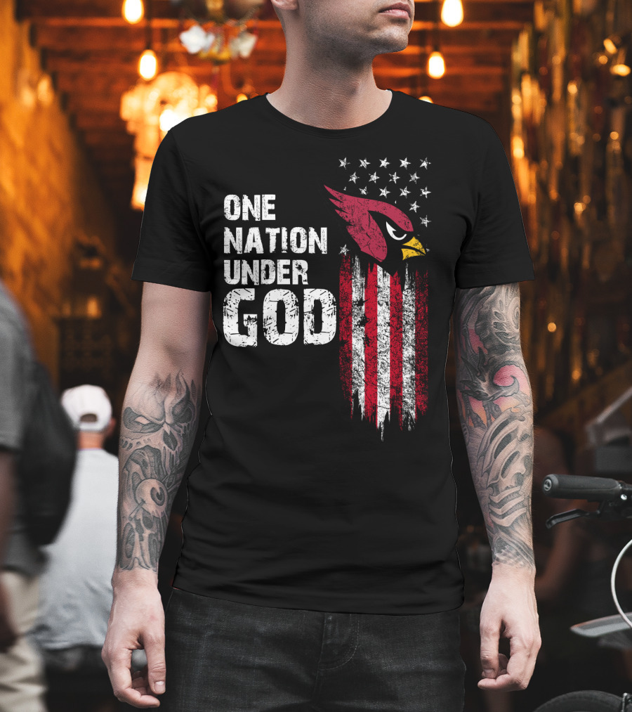 One Nation Under God Arizona Cardinals Flag T-Shirt