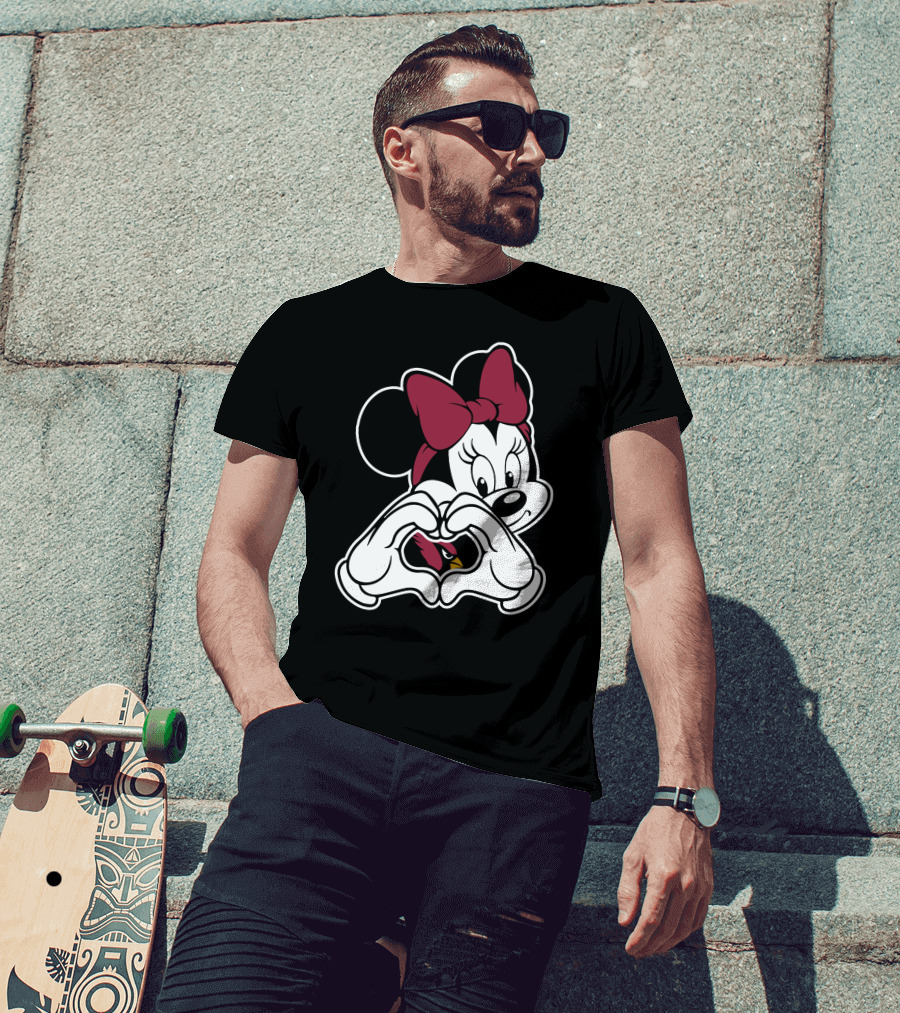 Minnie Heart Arizona Cardinals T-Shirt