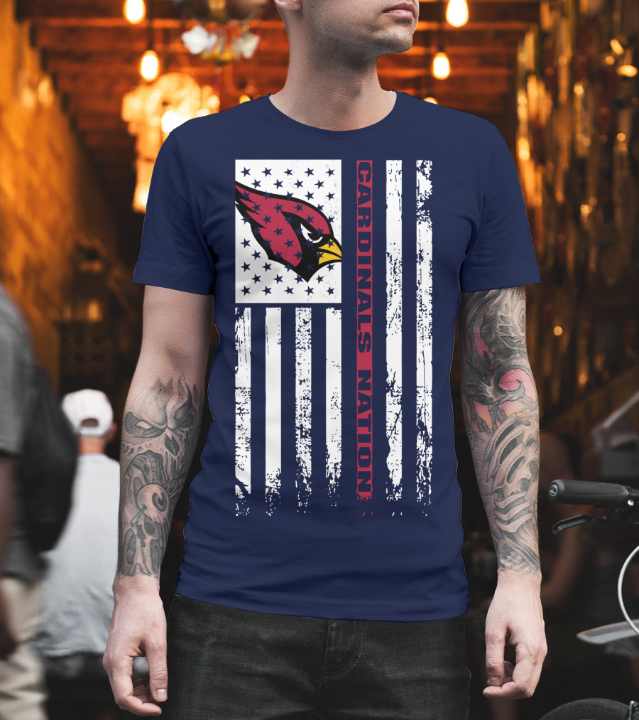 Cardinals Nation Flag Stars Stripes T-Shirt