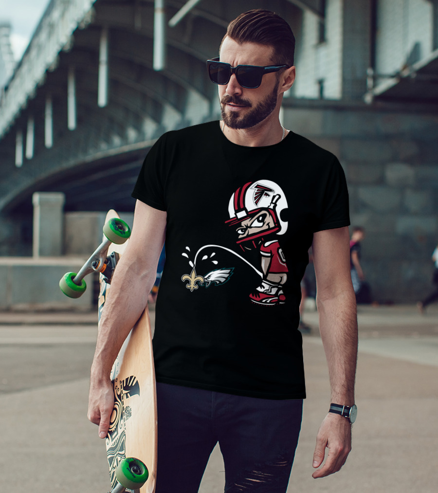 Atlanta Falcons Vs Saints Eagles Rivalry Humor Football Helmet Character T-Shirt