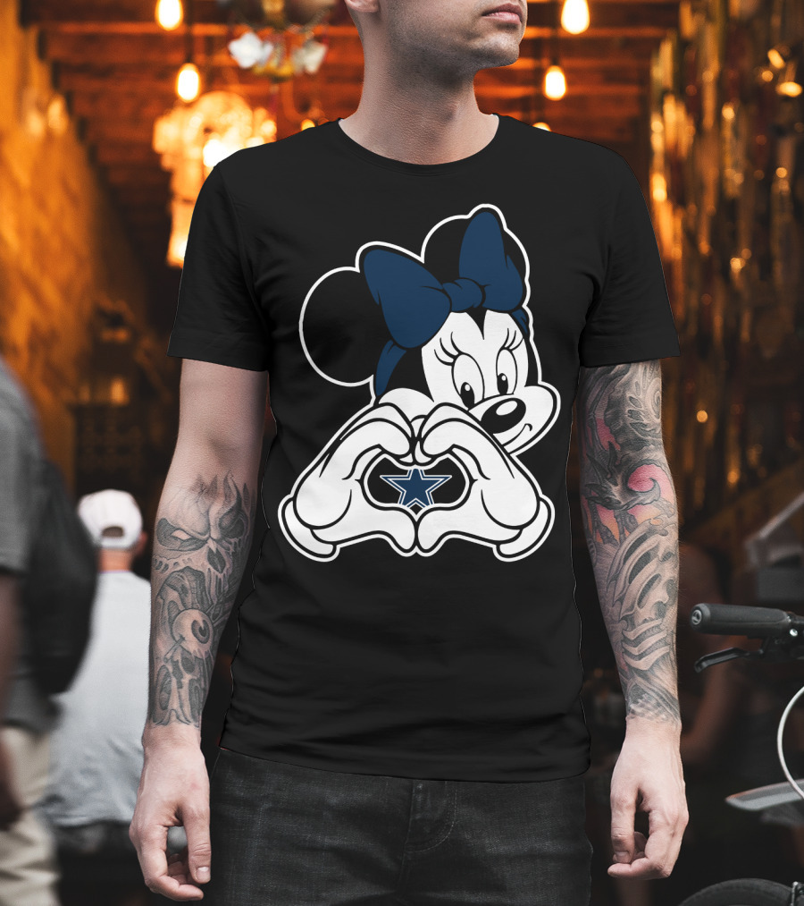 Dallas Cowboys Fans Minnie Mouse Star Handheart T-Shirt