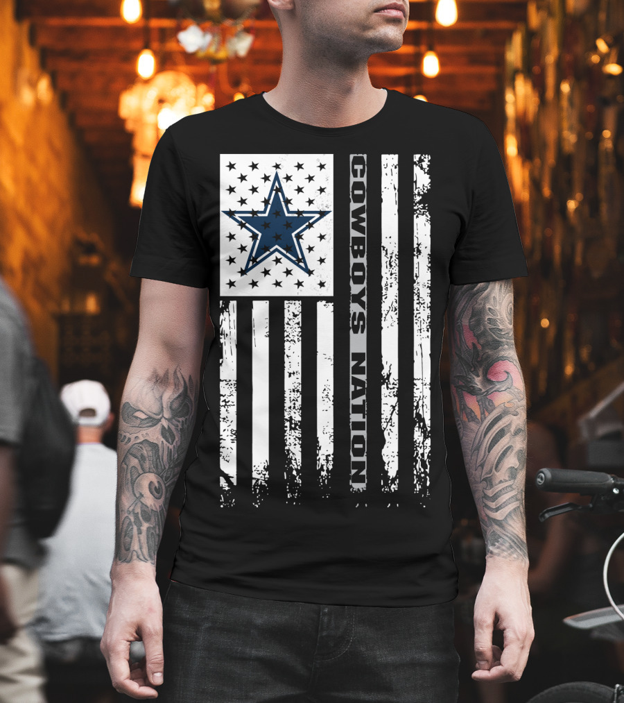 Cowboys Nation Dallas Cowboys Fans Flag Star T-Shirt