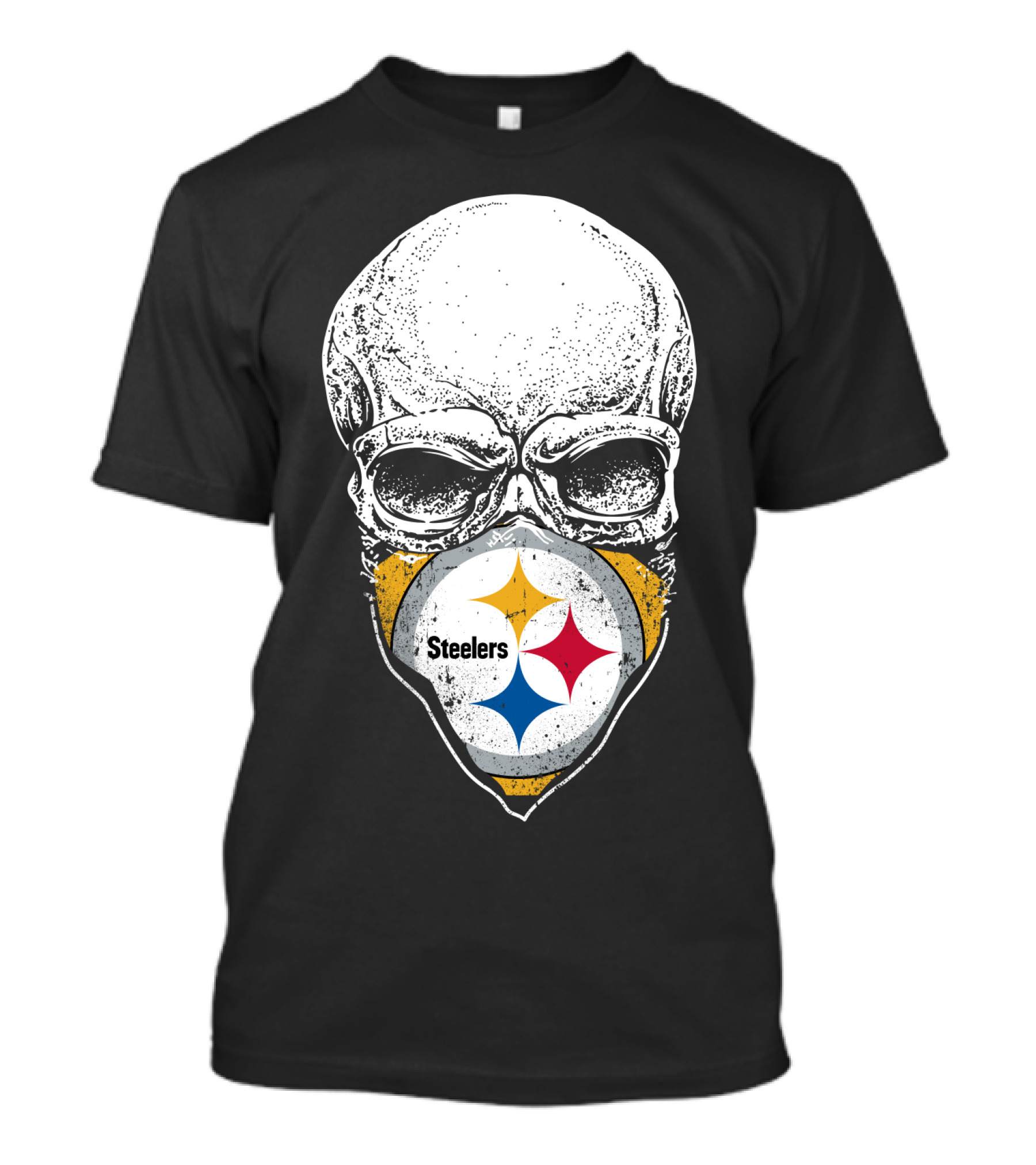 Pittsburgh Steelers Skull With Logo Mask T-Shirt