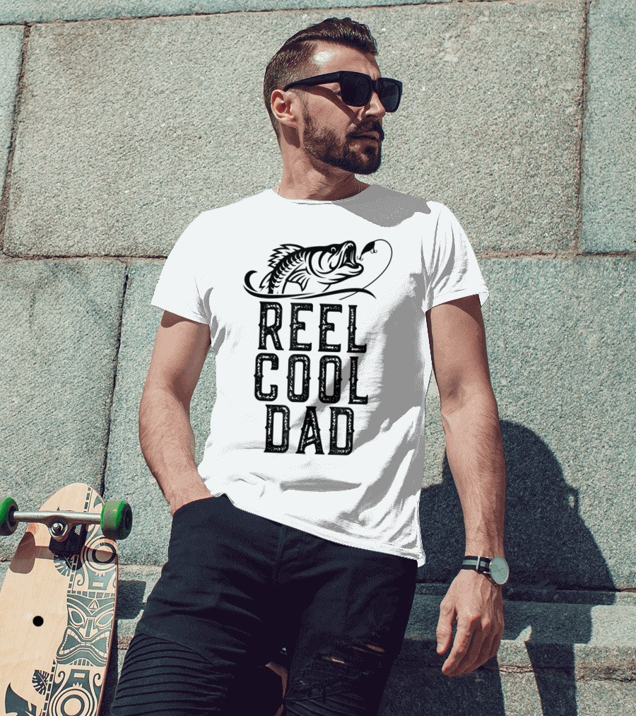 Reel Cool Dad Fishing Fish Hook T-Shirt
