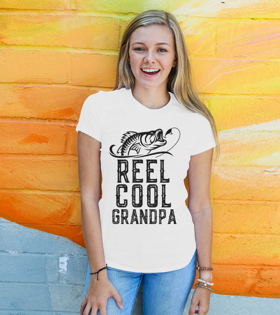 Reel Cool Grandpa Fishing Hook Bass T-Shirt
