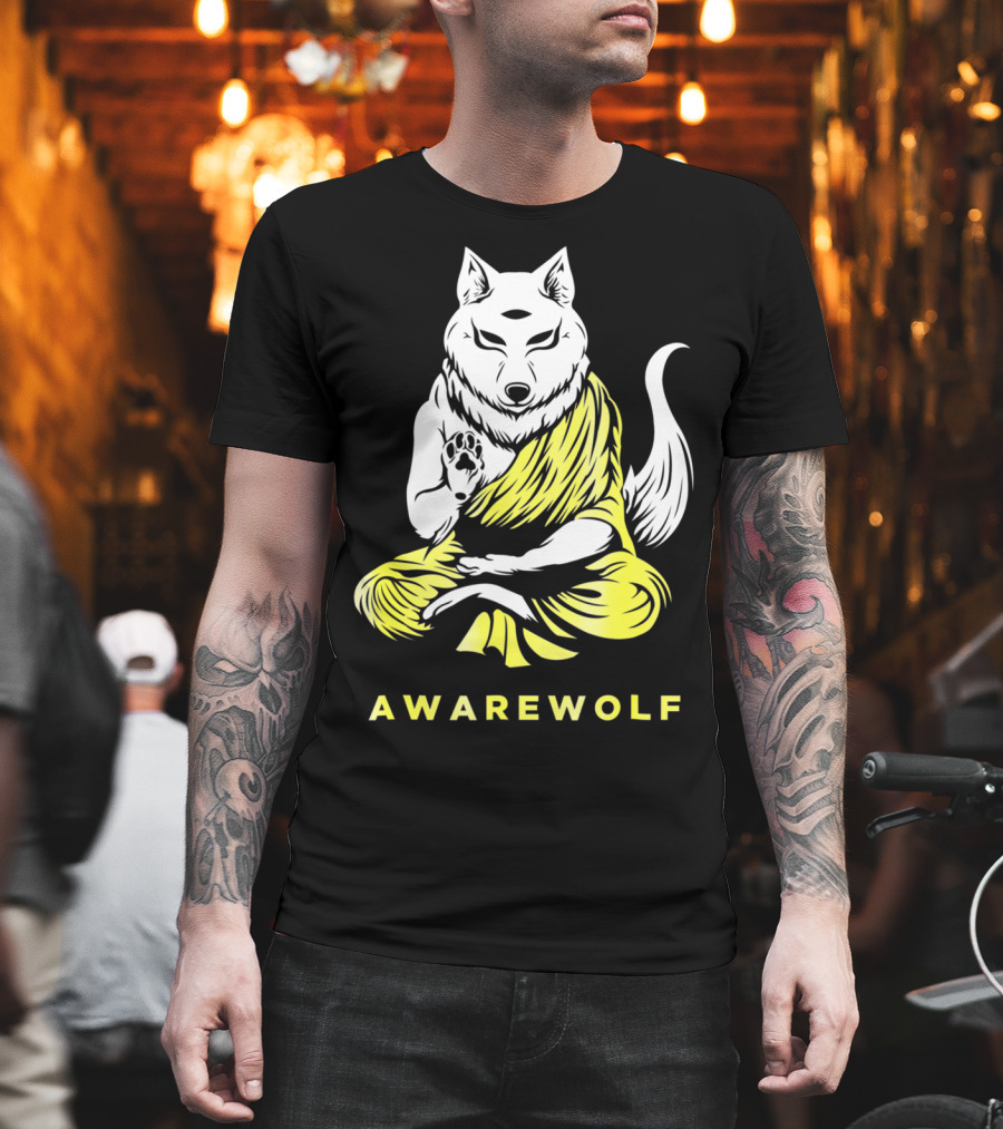 AWAREWOLF Best Yoga and Werewolf Lover T-Shirt
