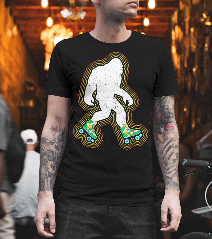 Bigfoot Roller Skates Sasquatch Vintage Style Retro Skating Vibe T-Shirt