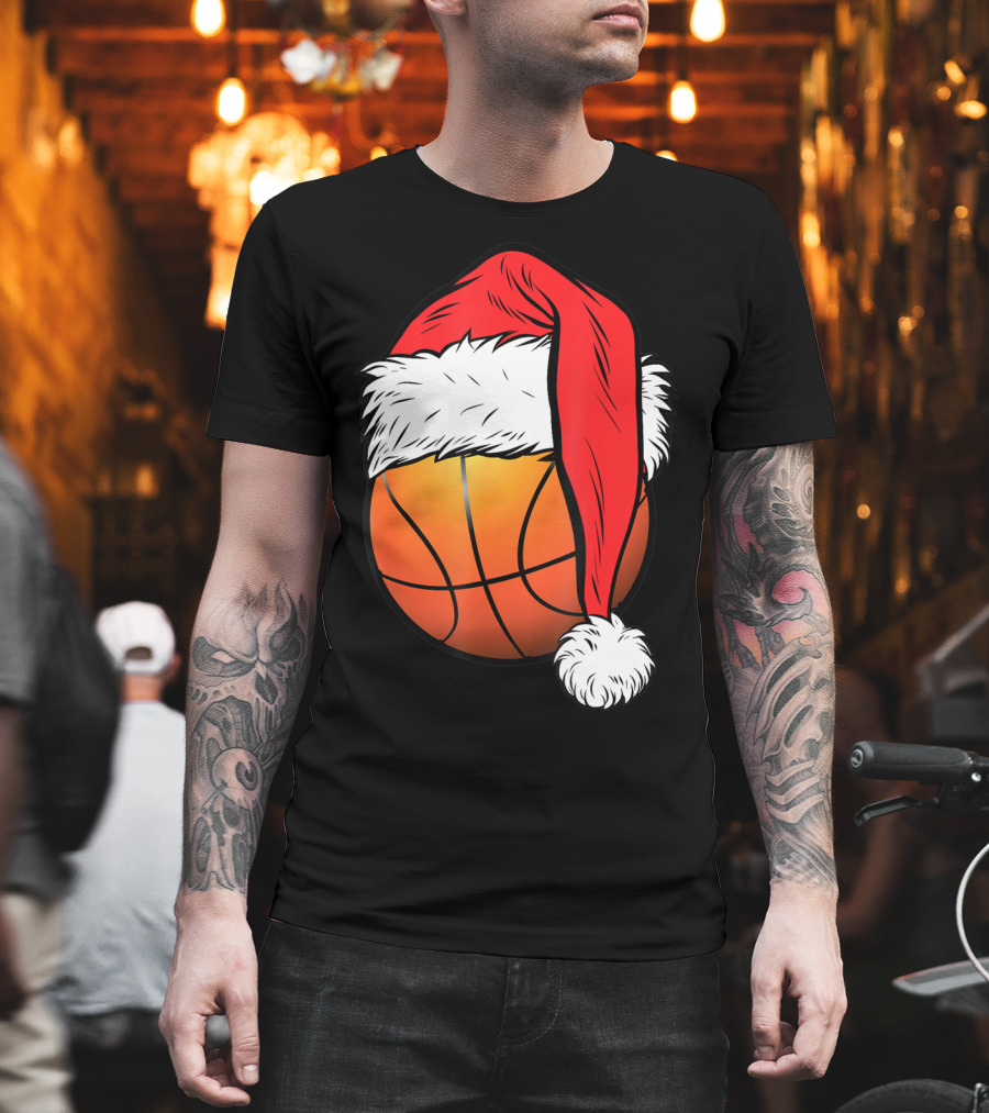 Christmas Santa Basketball Ball Sport T-Shirt