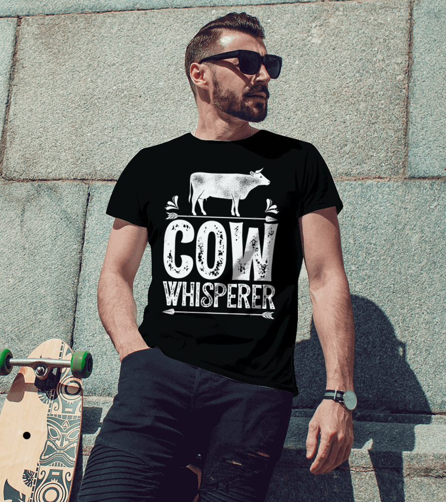 Cow Whisperer Cows Farm Funny Farmer Farming T-Shirt