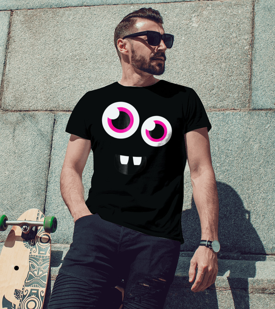 Cute Funny Halloween Monster Face Eyes Kids Man T-Shirt