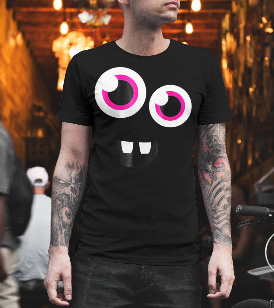 Cute Funny Halloween Monster Face Eyes Kids Man T-Shirt