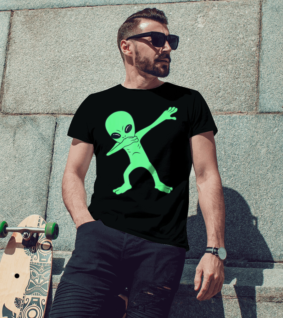 Dabbing Alien Halloween Funny Dab Girl Green Alien Dab Dance T-Shirt