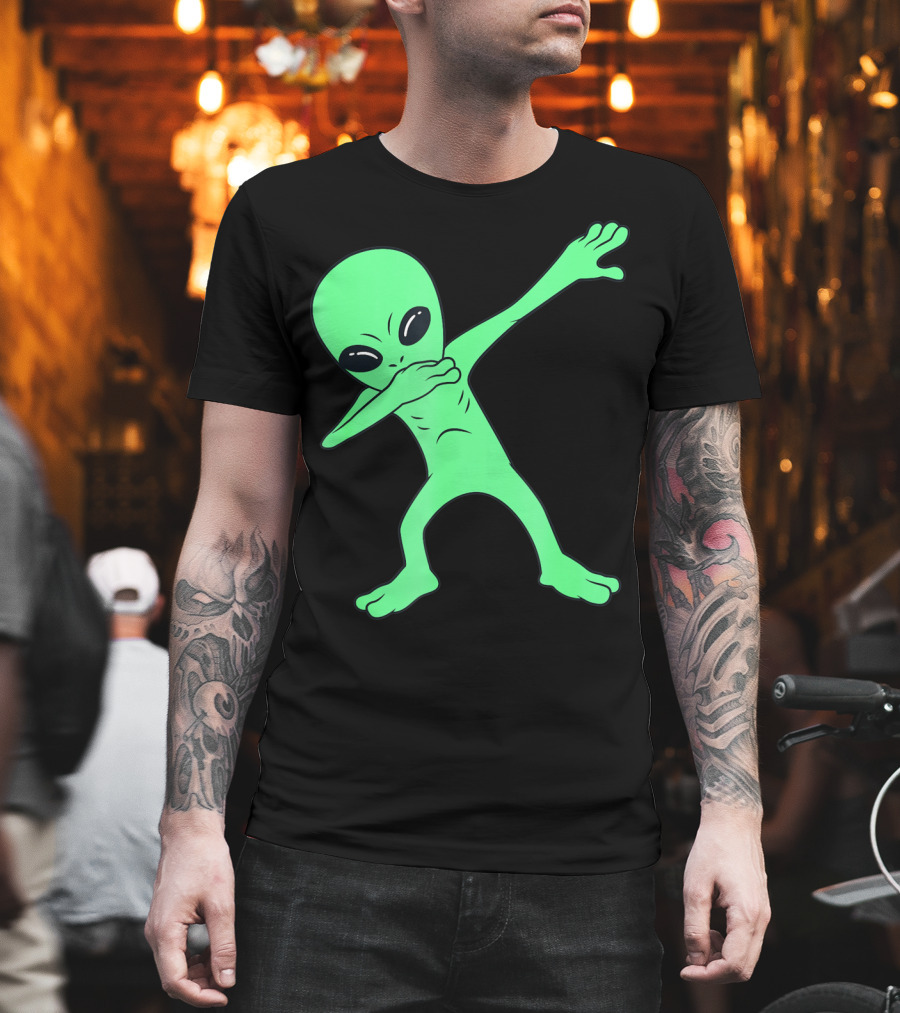 Dabbing Alien Halloween Funny Dab Girl Green Alien Dab Dance T-Shirt