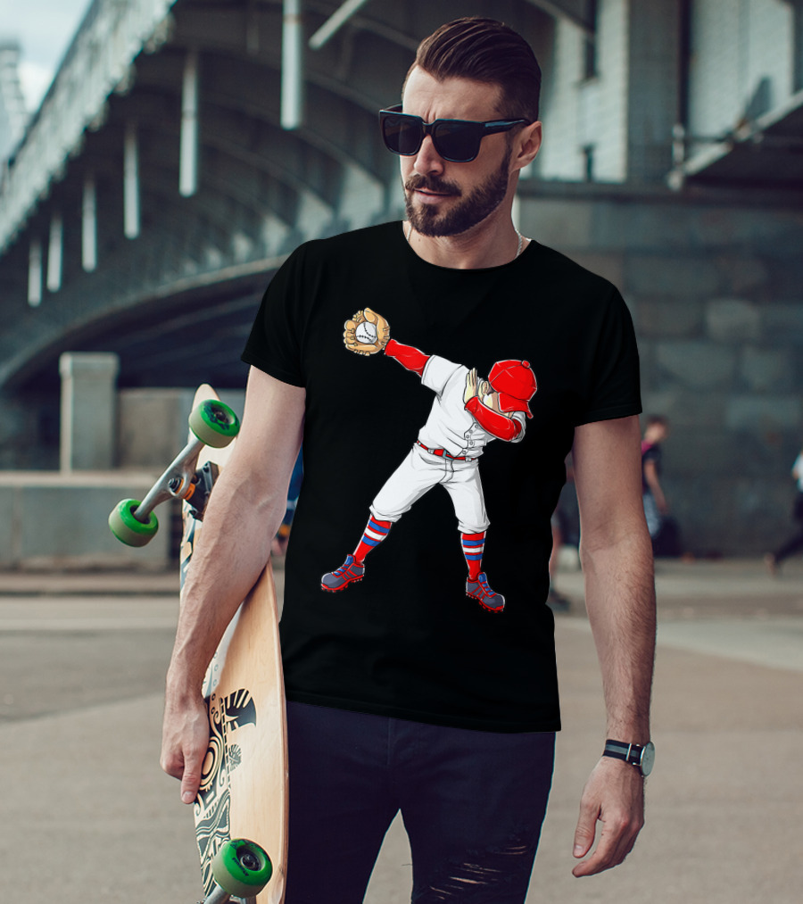 Dabbing Baseball Player Funny Dab Dance T-Shirt