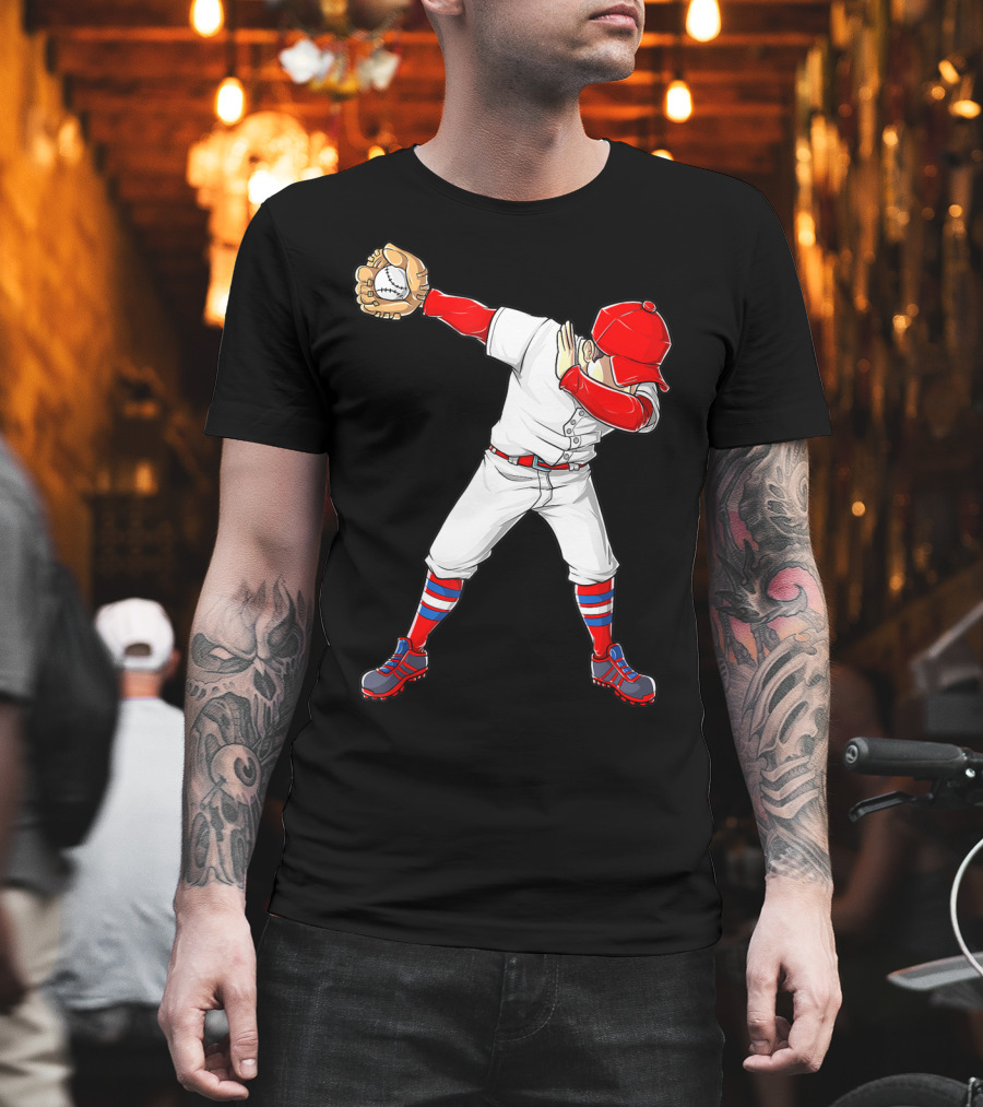 Dabbing Baseball Player Funny Dab Dance T-Shirt
