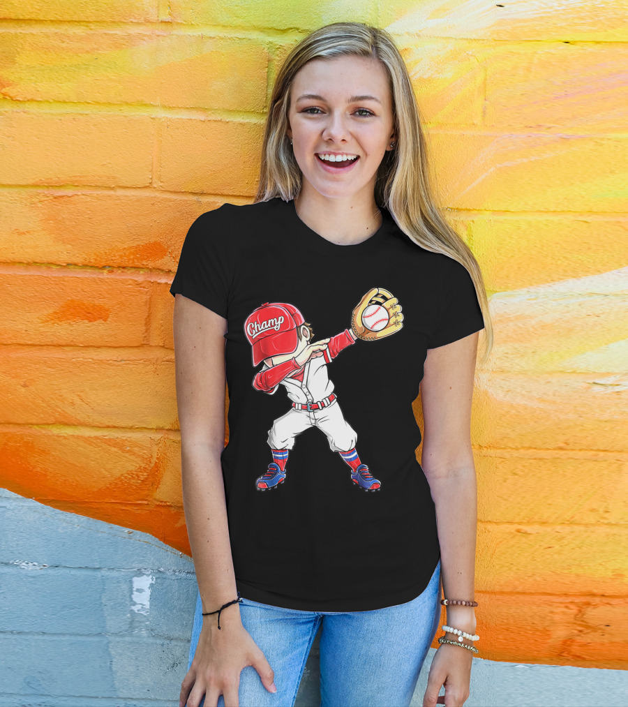 Dabbing Champ Baseball Catcher Pitcher T-Shirt
