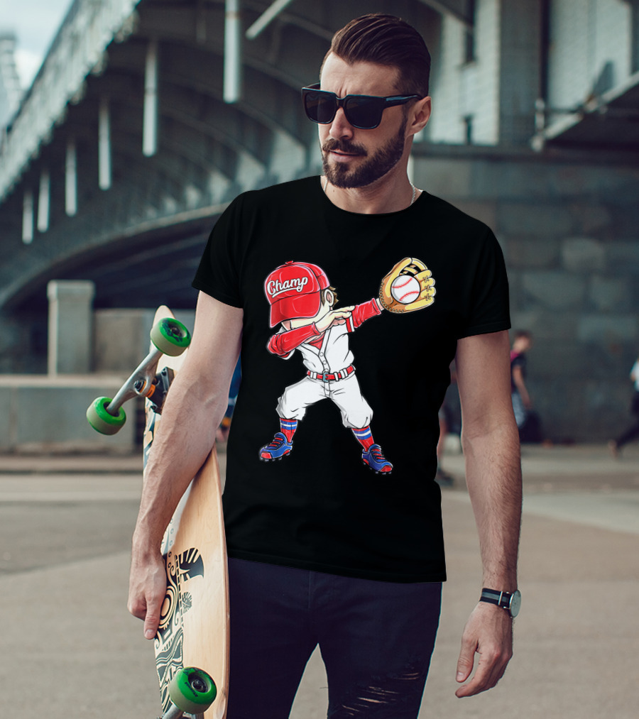 Dabbing Champ Baseball Catcher Pitcher T-Shirt
