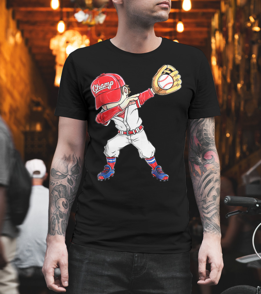 Dabbing Champ Baseball Catcher Pitcher T-Shirt