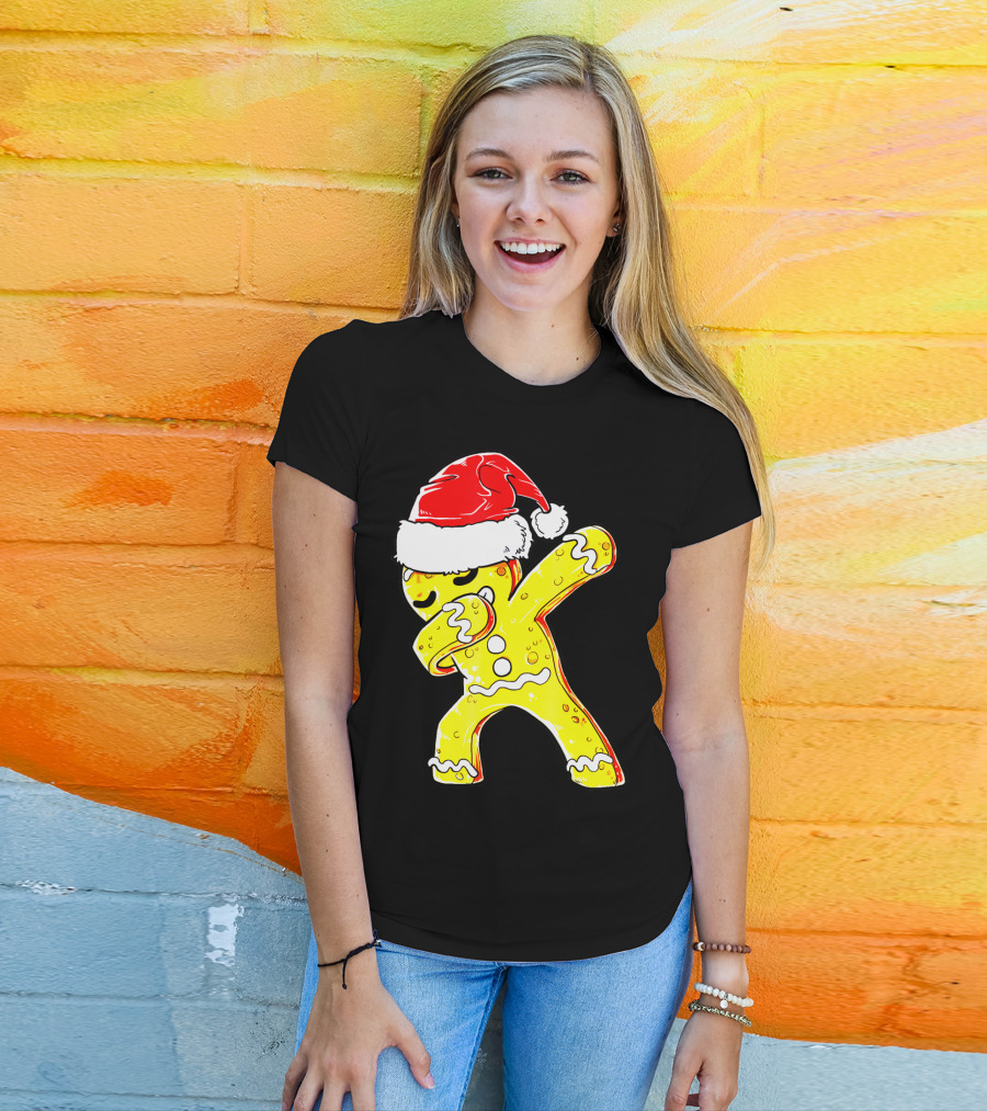 Dabbing Gingerbread Santa Christmas Dance T-Shirt