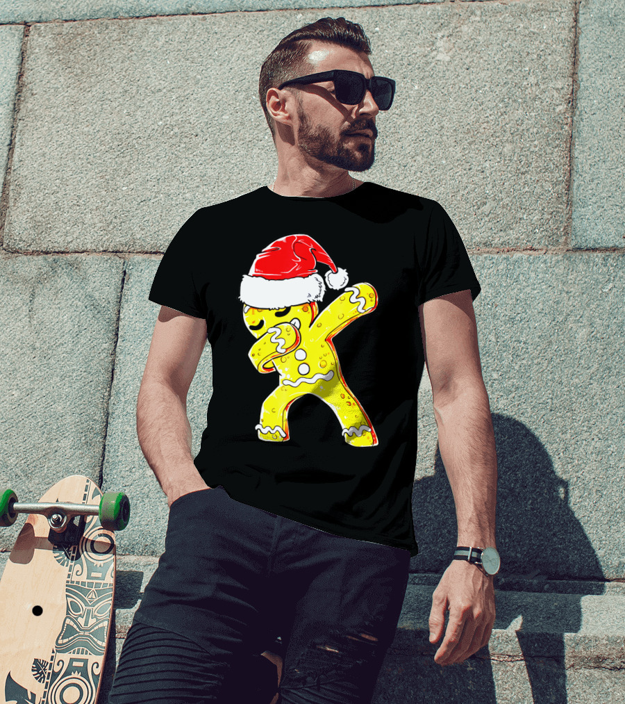 Dabbing Gingerbread Santa Christmas Dance T-Shirt