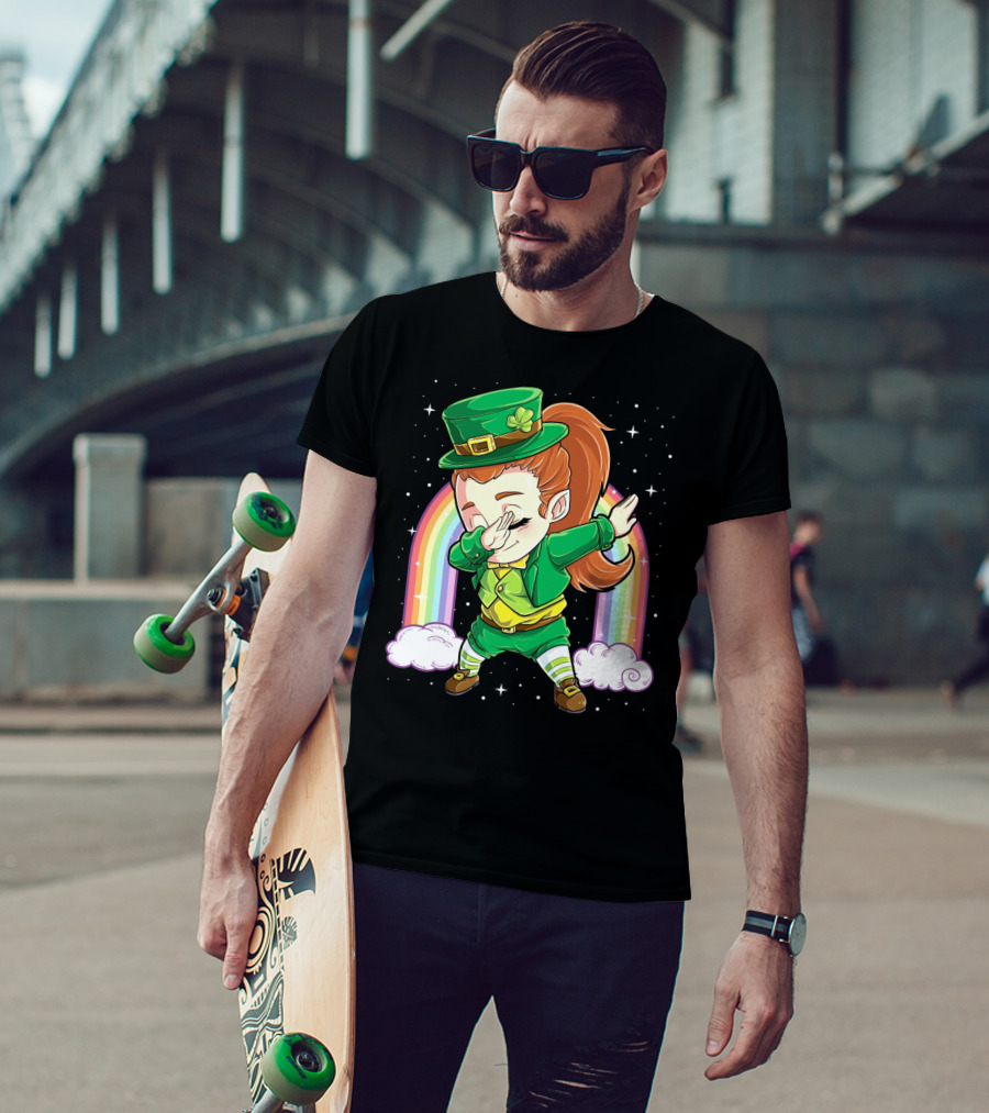 Dabbing Leprechaun St Patricks Day Women Dab Rainbow Special T-Shirt