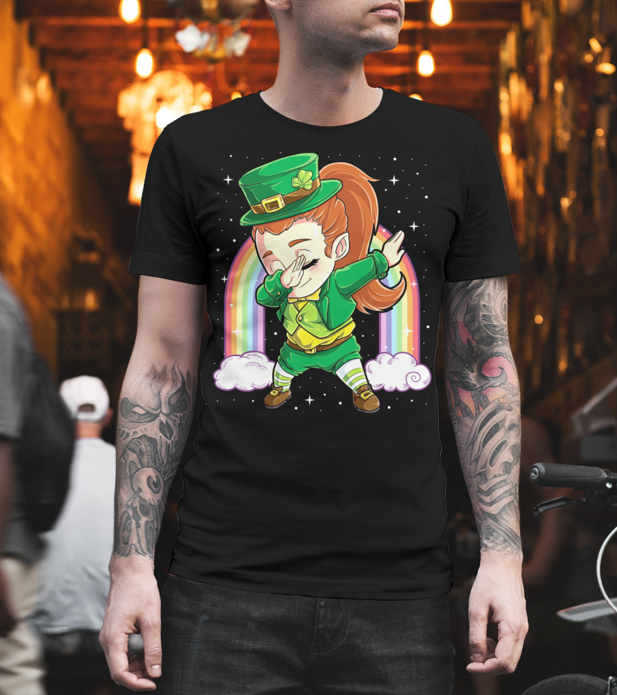 Dabbing Leprechaun St Patricks Day Women Dab Rainbow Special T-Shirt