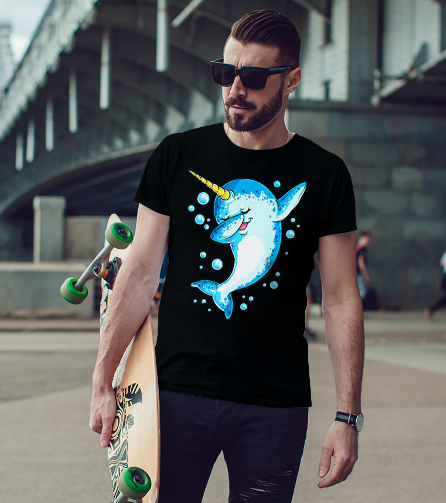Dabbing Narwhal Unicorn For Girls And Boys Playful Sea Creature T-Shirt