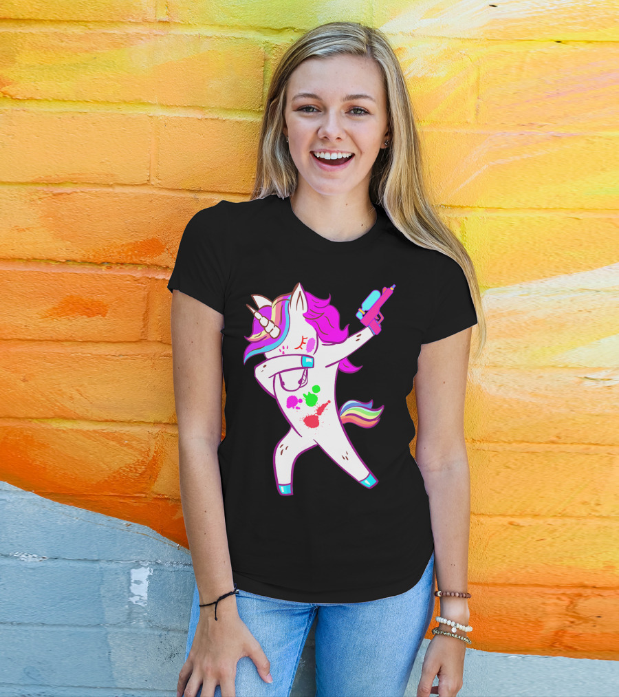 Dabbing Unicorn With Paintball Gun For Men And Teen Players T-Shirt
