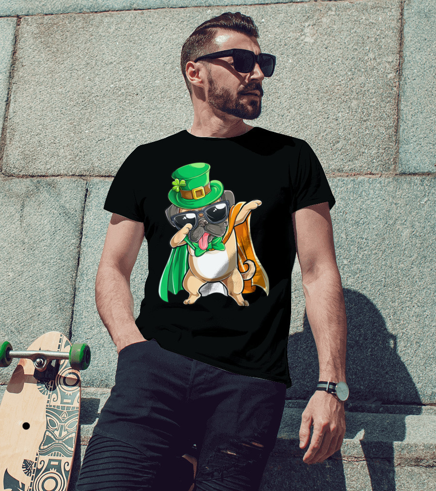 Dabbing Pug Leprechaun St Patrick's Day Boys Irish T-Shirt