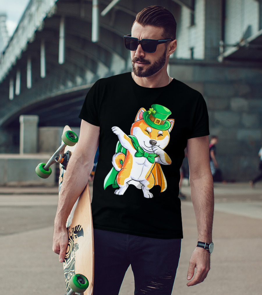 Dabbing Shiba Inu Leprechaun St Patricks Day Irish T-Shirt