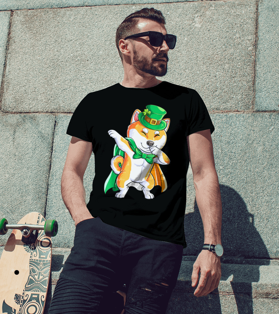 Dabbing Shiba Inu Leprechaun St Patricks Day Irish T-Shirt