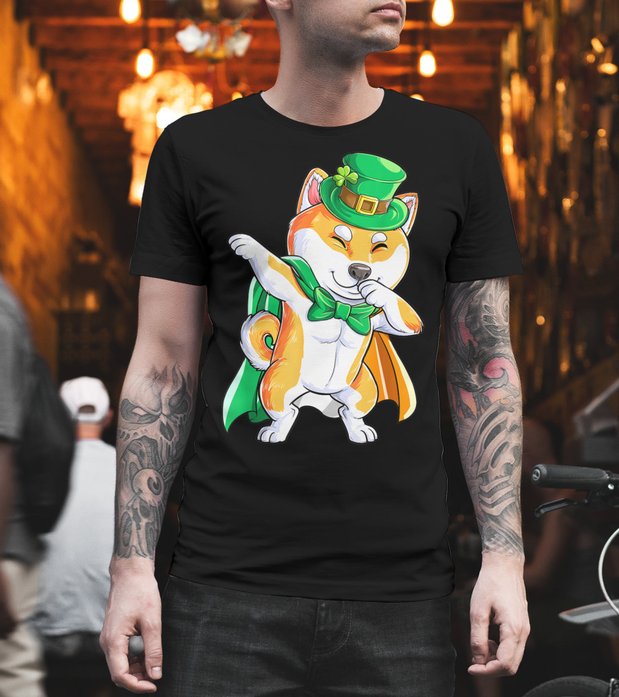 Dabbing Shiba Inu Leprechaun St Patricks Day Irish T-Shirt
