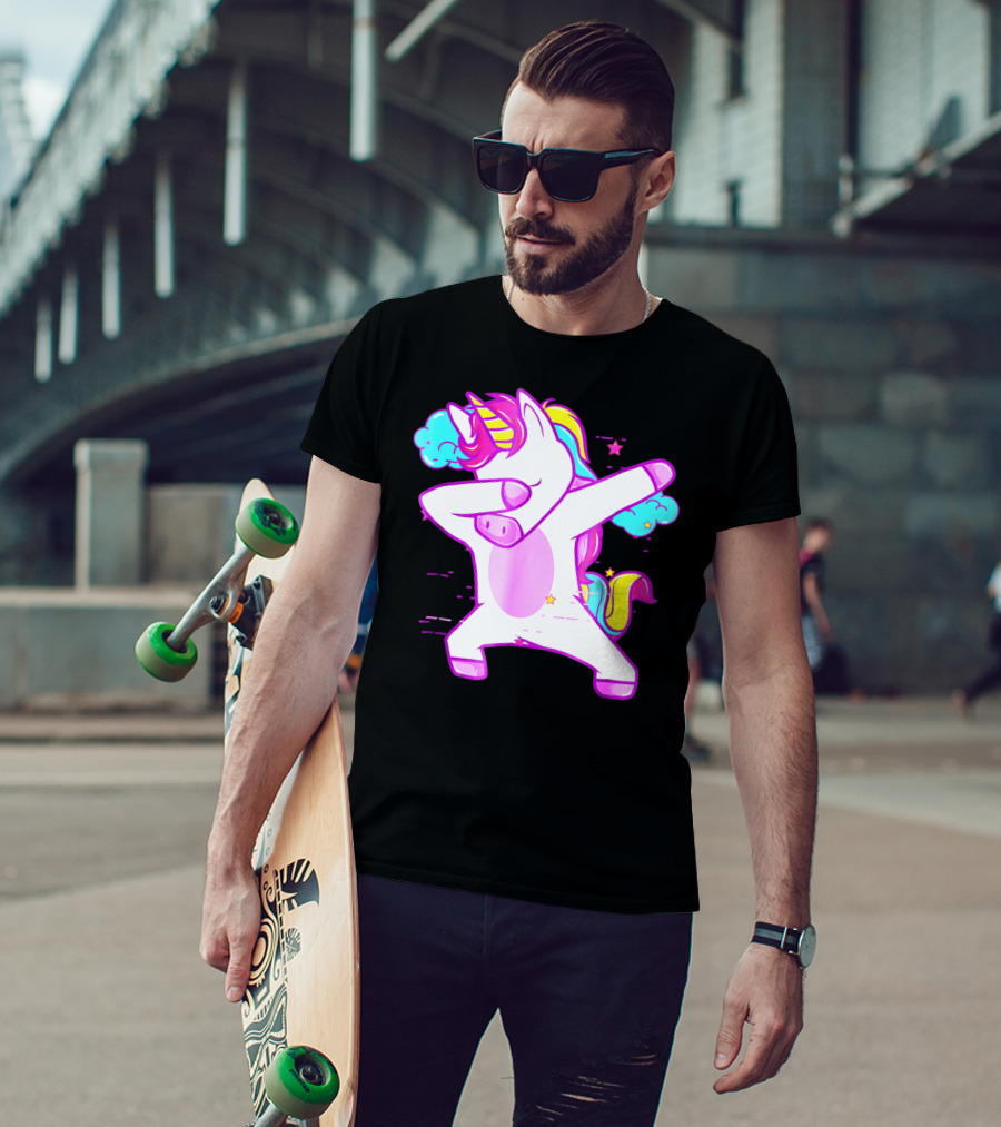 Dabbing Unicorn Dab Girls Boys Adults Rainbow Fantasy T-Shirt