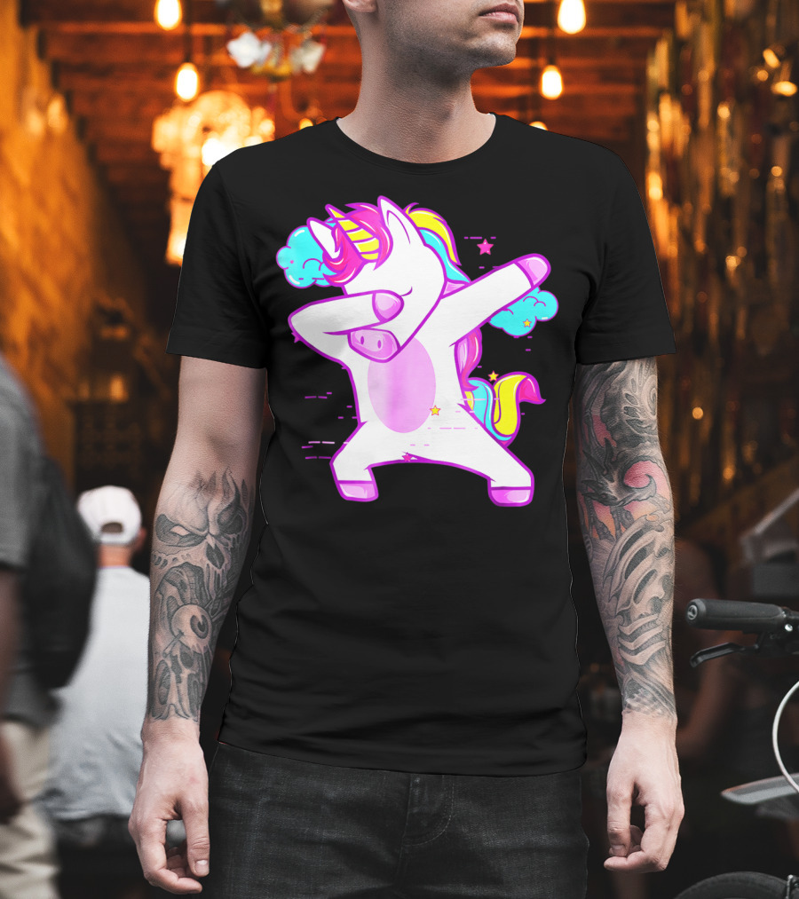 Dabbing Unicorn Dab Girls Boys Adults Rainbow Fantasy T-Shirt