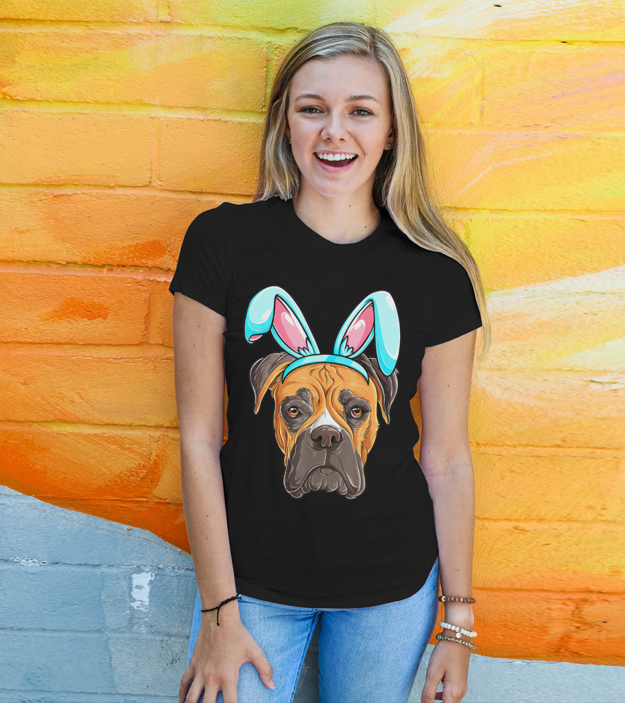 Easter Bunny Dog Boxer T-Shirt