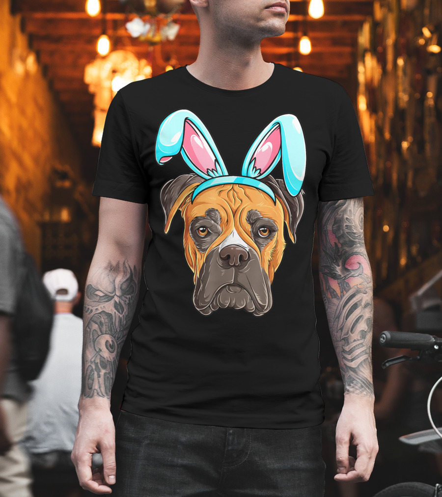 Easter Bunny Dog Boxer T-Shirt