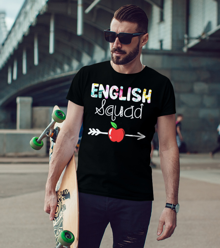 English Squad First Day Back To School Apple Arrow T-Shirt